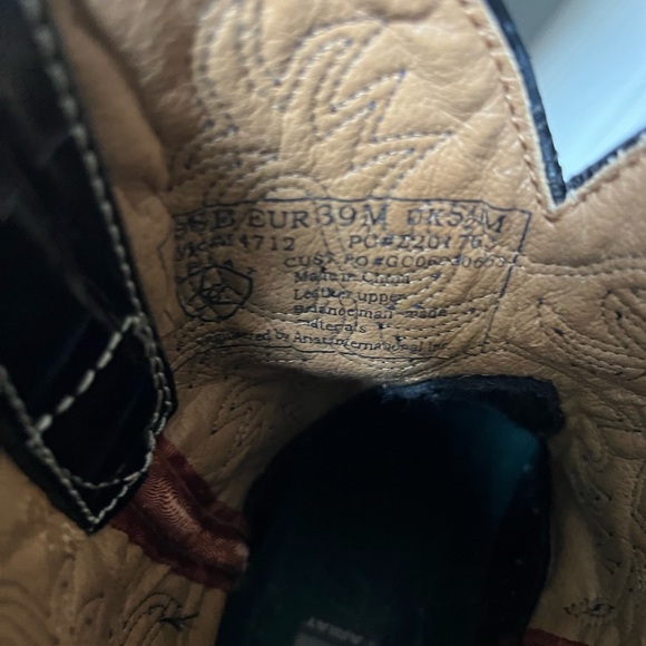 Ariat FATBABY Black Gator/Sand Boots Women’s Sz 8B - Picture 7 of 8